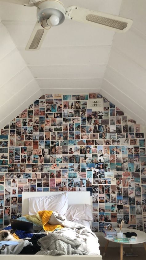 Photo Walls Bedroom, Beach Vsco, Bedroom Cute, Picture Wall Bedroom, Photo Room, Cute Diy Room Decor, Dorm Room Inspiration, Wall Designs, Redecorate Bedroom