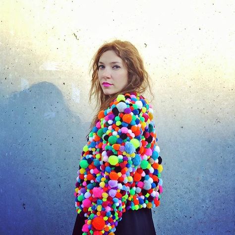 I'm celebrating #MikeKelley's birthday by wearing the pom pom jacket I made for his @momaps1 retrospective in 2013. #RIP and #HBD Pom Pom Jackets, Mike Kelley, Diy Kostüm, Diy Vetement, Recycled Fashion, Mode Inspiration, Festival Fashion, Diy Fashion, Fancy Dress