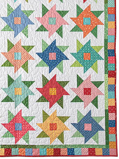 Summer Quilt Patterns, Flowers Quilt Pattern, New Quilt Patterns, Flowers Quilt, Quilting Digest, Bright Quilts, Spring Quilts, Scrappy Quilt Patterns, Fat Quarter Quilt