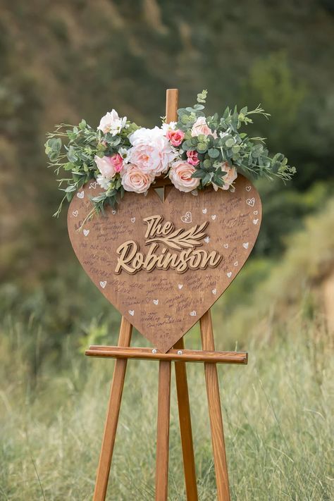 Wedding Custom Sign Rustic Guest Book Wedding Decor Wedding | Etsy Serbia Wedding Guest Wood Sign, Book Wedding Decor, Wooden Letter Guest Book Weddings, Wooden Heart Guest Book Sign, Wooden Hearts Guest Book, Rustic Guest Book, Walnut Wood Color, Heart Guest Book, Wedding Glam