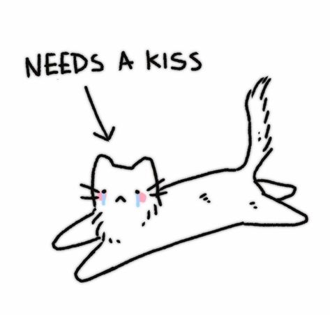 I Need A Kiss, Kiss Meme, Cat Doodles, Emotions Cards, Meme Meme, Goofy Drawing, Cat Doodle, Little Doodles, Funny Doodles