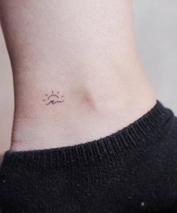 Mini Ankle Tattoos For Women, Tattoo Placement Ankle, Small Tattoos On Back, Unexpected Tattoo, Unique Tattoo Placement, Inside Ankle Tattoos, Women Tattoo Placement, Tattoos On Back, Small Back Tattoos