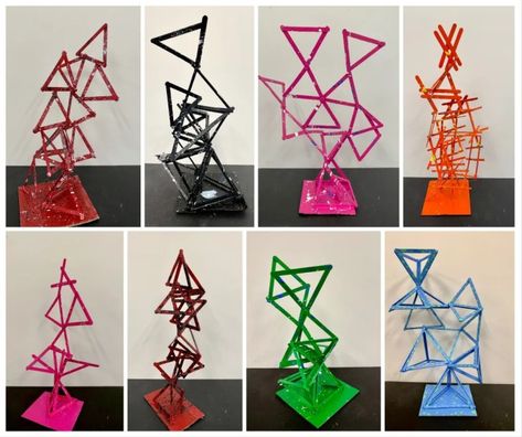 Modular Sculpture, 3d Art Projects, Sculpture Art Projects, High School Art Lessons, Sculpture Lessons, Middle School Art Projects, Art Lessons Middle School, 6th Grade Art, Cardboard Sculpture