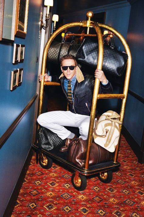 GQ- Mens Leather Jacket Damian Lewis, Spy Gear, Hotel Party, The Great, Mens Editorial, What To Wear Today, Gq Magazine, The Great Gatsby, Flash Photography