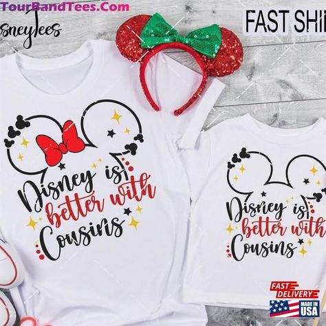 Disney Is Better With Cousins, Disney Cousin Crew Shirts, Disney Cousin Shirts, Cousins Shirts, Cousin Shirts, Emotional Messages, Disney Things, Disney Day, My Cousin