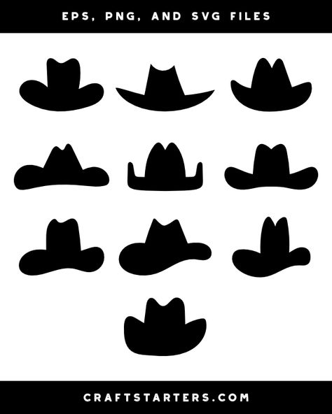 Cowboy Hat Nail Art, Cowboy Hat Doodle, Cowboy Hat Printable, Cowboy Hat Icon, Cartoon Cowboy Hat, Cowboy Hat Silhouette, Cowboy Hat Illustration, Cartoon Cowboy, Hat Printable