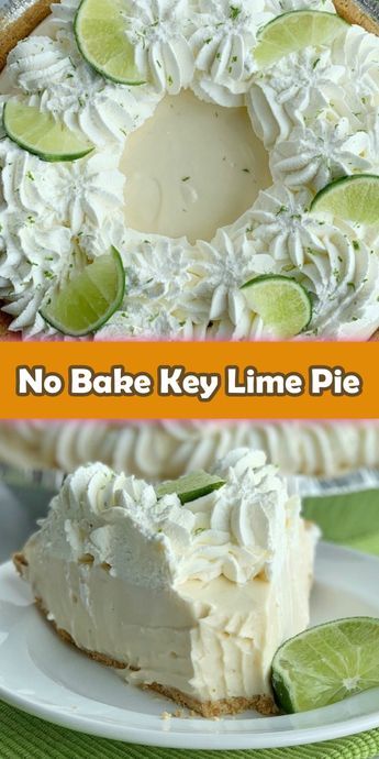 No Bake Key Lime Pie - Cook, Taste, Eat Key Lime Desserts No Bake, Easy Key Lime Pie Recipe No Bake, Fruity Pies, Bread Deserts, Lime Treats, Fodmap Bread, Key Lime Whipped Cream, No Bake Key Lime Cheesecake, Key Lime Pie Recipe No Bake