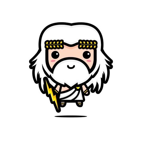 Lindo personaje de zeus Vector Premium | Premium Vector #Freepik #vector #caracter #dibujos-animados #ilustracion #dios Zeus Cartoon, Zeus Illustration, Zeus Drawing, God Cartoon, Ancient Greece Mythology, Greek Mythology Characters, Zeus Greek, Doodle Human, Zeus God