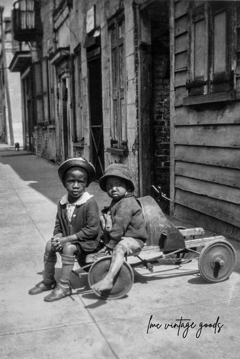 Print made from 1932 photo with two African American boys riding a pedal car on the sidewalk, taken in Rock Hill, South Carolina. High resolution scan of the original vintage photo was retouched using digital editing software to remove dust, tears and scratches as well as optimized to improve color and increase clarity without sacrificing the character.  CROPPING/SCALING may occur depending on selected size.  Printed on high quality, satin luster photo paper that will last a lifetime with giclée Rock Hill South Carolina, African American History Facts, American Boys, Pedal Car, Black Americana, Rock Hill, Pedal Cars, Boys Playing, Childrens Toy