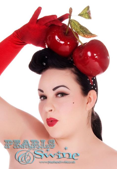 cherries: Cherry Headband, Nutrition Month Costume, Kate Pugsley, Cherries Painting, Cherries Jubilee, Cherry Baby, Burlesque Costumes, Shoes Girl, Types Of Hats