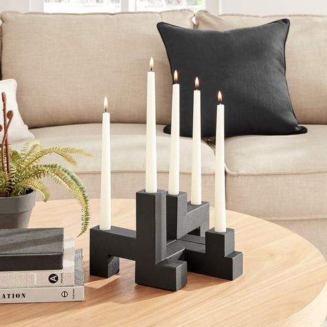 Fall nights call for cozy nights in! What better way to bring the fall aesthetic to your home than with some candles for a warm and inviting ambiance? Light up your space with our collection of unique candles holders! #cozyvibes � #candles #homedecor #fallhomedecor #autumnhomedecor� #homedecor Minimalist Centerpiece, Candelabra Centerpiece, Chic Candles, Candle Lover, Black Candle Holders, Ambiance Lighting, Unique Candle Holders, Black Candle, Modern Candle Holders