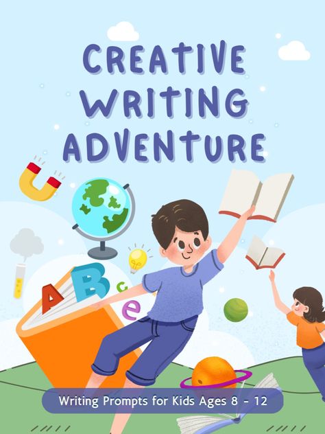 Creative Writing Adventure" is the perfect book for young writers looking to ignite their imagination and explore the world of writing. Designed for kids age 8-12, this book provides 50 unique writing prompts to inspire creativity and encourage a love of writing. Each prompt is designed to spark the imagination and inspire children to explore new ideas and perspectives. Adventure Stories For Kids, Improve Writing Skills, Prompts Writing, Improve Writing, Writing Prompts For Kids, Story Starters, Spark Creativity, Adventure Story, Kids Writing