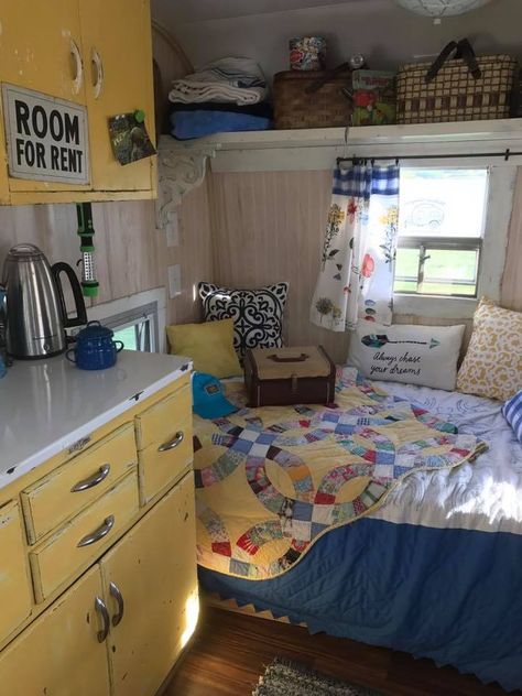 Canned Ham Camper Interior, Quirky Campers, 70s Aesthetic Camper Interior, Mini Cabin Ideas, Vintage Camper Turned She Shed, Barbie Camper 1970s, Vintage Travel Trailers Pink, Small Travel Trailers, Tiny House Camper