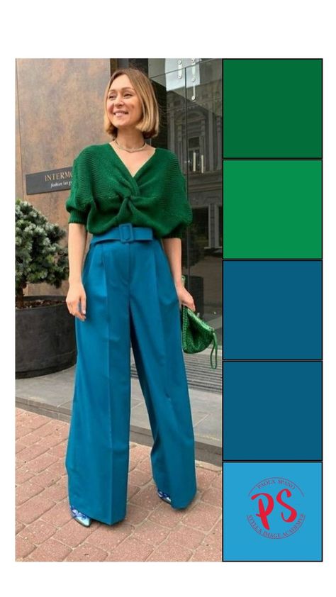 #AgelessFashion #TimelessStyle #FashionMistakes #ChicAtAnyAge #StyleOver60 #ClassyNotTrashy #FashionFauxPas #ElegantAging #AgeWithStyle #MatureFashion Colors That Go With Turquoise Outfits, Teal Pant Outfits, Turquoise Color Combinations Clothes, Teal Trousers Outfit, Teal Green Color Combination, Turquoise Pants Outfit, Analogous Outfit, Teal Pants Outfit, Turquoise Clothes