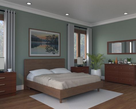 Light Brown Bedrooms, Dark Wooden Furniture, Best Wall Paint, Best Wall Colors, Dark Brown Furniture, Brown Furniture Bedroom, Dark Bedroom Furniture, Wall Color Combination, Bedroom Color Combination