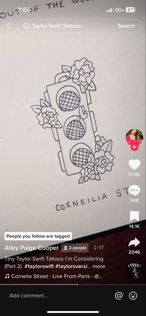 Cornelia Street Tattoo, Cornelia Street, Taylor Swift Tattoo, Street Tattoo, Taylor Swift, Tattoos