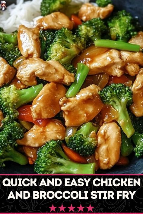 Whip up this fast chicken and broccoli stir fry for a quick weeknight meal. With tender chicken, fresh broccoli, and a savory sauce, this dish is ready in minutes and perfect for a healthy dinner. #HealthyRecipes #StirFry #QuickDinner Healthy Chicken Stir Fry Meal Prep, Chicken And Broccoli Stir Fry Sauce, Stir Fry Chicken And Broccoli Recipe, Dinner Ideas With Chicken And Broccoli, Low Carb Chicken And Broccoli Stir Fry, Recipe Chicken Broccoli, Healthy Chinese Chicken And Broccoli, Chicken Broccoli Peppers Recipes, Easy Chinese Chicken And Broccoli