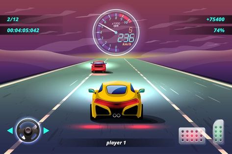 In game competition continue player used... | Free Vector #Freepik #freevector #menu Powerpoint Presentation Themes, Competition Games, Virtual Race, Ui Game, Driving Games, Car Driving, Street Racing, Car Personalization, Car Games