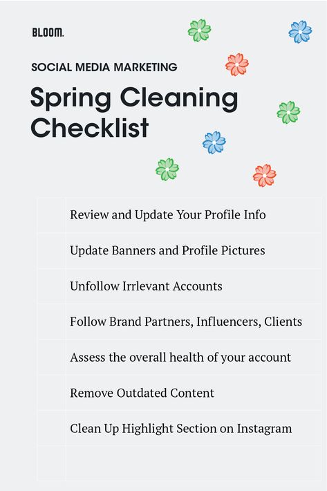 Keep your social media platforms up to date and decluttered with these helpful tips! #socialmedia #springcleaning #socialmediamanagement #digitalmarketing #instagramtips #bestpractices #socialmediatips Video Reels, Social Media Agency, Creation Photo, Editorial Calendar, Social Media Management Tools, Spring Cleaning Checklist, Advertising Strategies, Media Agency, Social Media Expert