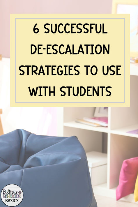 Implementing de-escalation strategies with students with extreme behavior episodes can be challenging- knowing how to effectively navigate these situations helps maintain a safe & supportive classroom. When students are emotionally heightened, it’s essential to use calming techniques, including keeping a calm & neutral voice, avoiding unreasonable directives, personal space, validating feelings, providing safe redirection, and maintaining a positive relationship. Classroom Strategies For Behavior, Avoidance Behavior Strategies, Behavior Issues In The Classroom, Managing Student Behavior, Strategies For Behavioral Students, Challenging Behaviour Strategies, Calming Techniques, Behaviour Strategies, Challenging Behaviors