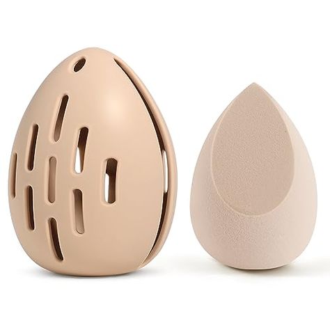 Makeup Sponge Holder Set, DYRENAC Breathable Beauty Blender Holder, Washable Silicone Make Up Sponges Drying Case, Cosmetic Face Blender Organizer travel essentials for women-Khaki Gwp Ideas, Beauty Blender Holder, Face Blender, Dream Things, Beauty Blenders, Travel Essentials For Women, Sponge Holder, Makeup Sponge, Beauty Blender