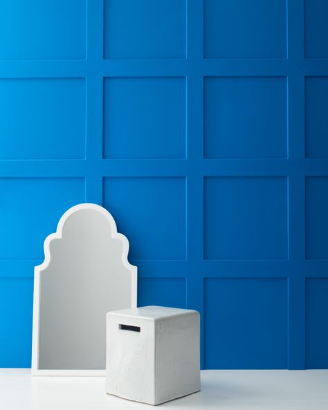 A deep, almost electric blue that can stimulate a space without overpowering it. Royal Blue Paint Colors, Blue Interior Paint, Royal Blue Bedrooms, Best Blue Paint Colors, Paint Color Swatches, Interior Wall Colors, Dark Royal Blue, Painting The Roses Red, Teal Walls