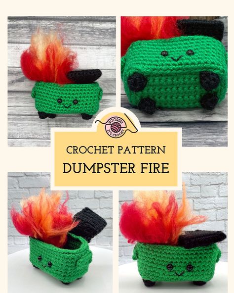 It’s a #dumpsterfire sort of day! Check out this #amigurumi at my Etsy shop! #hoorayitscrochet Ornament Crochet Pattern, Crochet Terminology, Ornament Crochet, Fire Pattern, American Crochet, Dumpster Fire, Fun Crochet Projects, Adult Crafts, Diy Crochet Projects