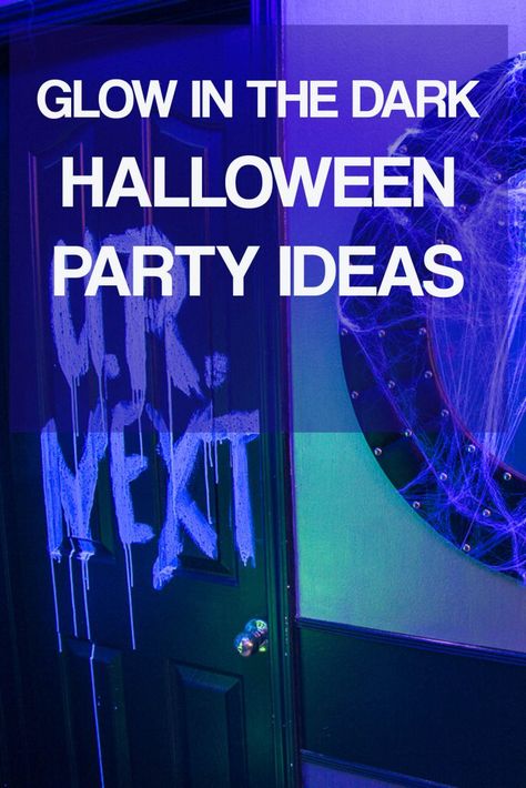 10 Easy DIY Black Light Halloween Decorations | Halloween Black Light Halloween Decorations, Black Light Halloween, Dark Halloween Party, Diy Halloween Bottles, Diy Black Light, Halloween Scene Setters, Halloween Party Drinks, Halloween Haunted House Decorations, Glow In The Dark Party