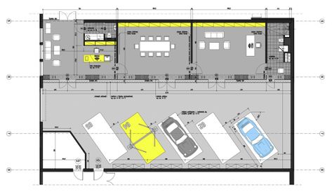 http://www.archdaily.com/328424/office-garage-ultra-architects/ محطة وقود, Car Showroom Design, Plan Garage, Garage Atelier, Underground Garage, Automotive Shops, Workshop Plans, Garage Loft, Ultimate Garage