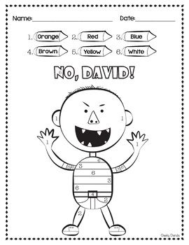 David Goes To School, No David, David Shannon, Kindergarten Freebies, English Education, Teacher Favorites, Prep Worksheets, School Coloring Pages, Author Studies