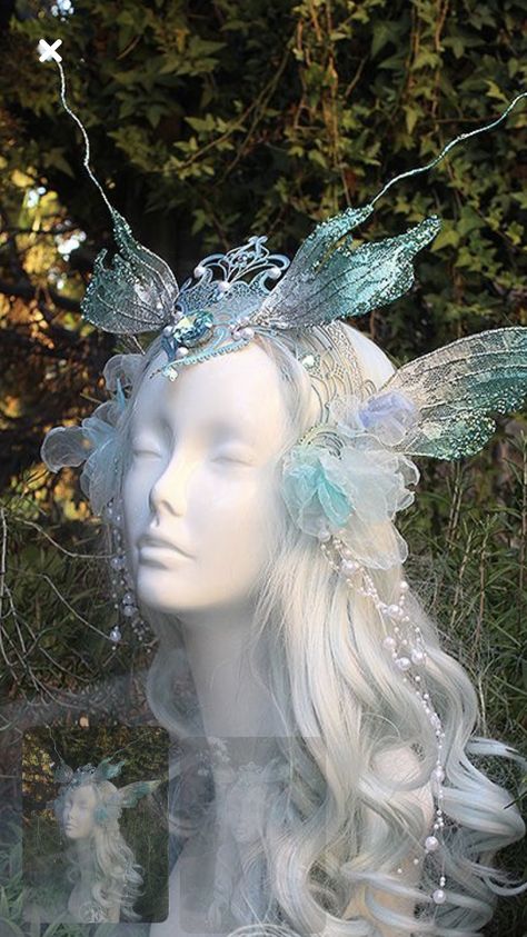 Moth Headpiece, Moth Fairy, Firefly Path, Fair Costume, Fantasy Make-up, Lunar Moth, Water Fairy, Moth Wings, Fairy Crown