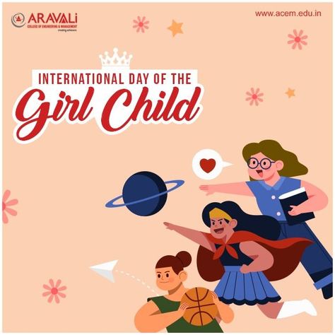 Happy International Girl Child Day, International Girl Child Day, Girl Child Day, Children's Day Poster, Career Girl, Business Inspiration Quotes, International Day, Business Inspiration, Inspiration Quotes