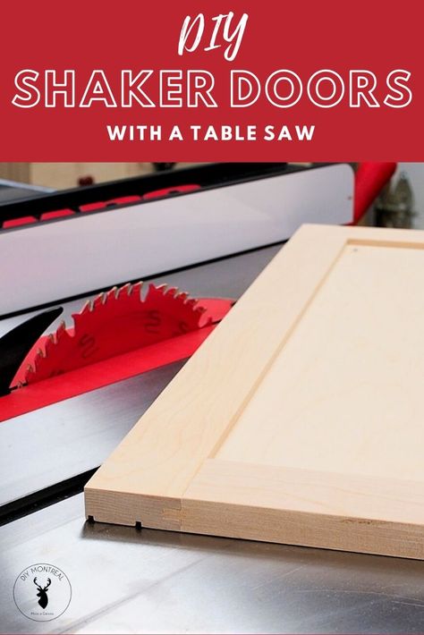 DIY shaker cabinet doors | DIY Montreal Shaker Doors Diy, Tongue And Groove Cabinet Doors, How To Make Shaker Cabinet Doors, Diy Cupboard Doors, Saw Table Diy, Table Saw Outfeed Table, Diy Shaker Cabinet Doors, Diy Cupboard, Diy Shaker Cabinets