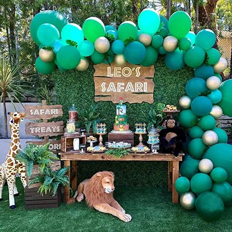 Jungle Safari Birthday Party, Safari Theme Birthday Party, Safari Birthday Party Decorations, Safari Party Decorations, Jungle Theme Birthday Party, Jungle Safari Birthday, Wild Birthday Party, Fest Temaer, Jungle Theme Parties