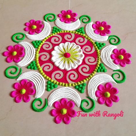 3d Rangoli, Full Mehndi, Rangoli Designs Simple Diwali, Easy Rangoli Designs Diwali, Big Rangoli, Rangoli Colours, Daily Rangoli, Rangoli Border, Simple Rangoli Border Designs