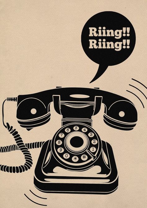 Pop Art Vintage, Black Illustration, Vintage Telephone, Motif Vintage, Art Et Illustration, Illustration Print, Graphic Illustration, Vintage Posters, Old Fashioned