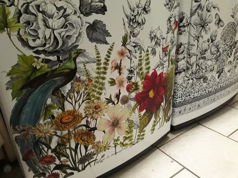 Contact Paper Washer And Dryer, Floral Transfers, Contact Paper, Washer And Dryer, Laundry Room, Washer, Floral