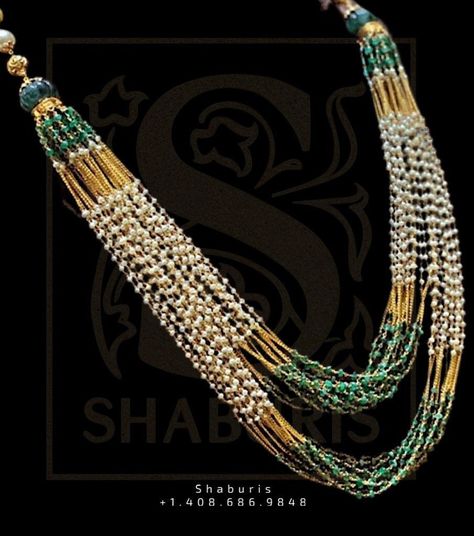 Pearl emerald mala ,Pure Silver Jewellery Indian ,Fresh Water Pearls,Pakistani Jewelry,Indian Bridal,Indian Wedding Jewelry-NIHIRA-SHABURIS Emerald Mala, Pure Silver Jewellery Indian, Bridal Indian, Pearl Cluster Necklace, Indian Wedding Jewelry Sets, Beautiful Gold Necklaces, Pearl Necklace Designs, Silver Jewellery Indian, Beaded Necklace Designs