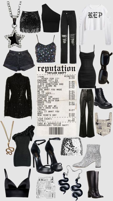 Cold Eras Tour Outfits, Reputation Dress Ideas, Reputation Era Outfits Ideas, Eras Tour Outfits Rep, Reputation Fits, Reputation Inspired Outfits, Reputation Outfit Ideas, Reputation Eras Tour Outfit Ideas, Eras Tour Outfit Ideas Reputation