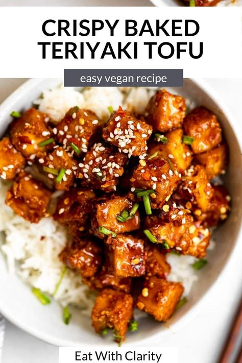 Teriyaki Tofu Noodles, Easy Dinner For One Vegetarian, Tofu Recipes Teriyaki, Vegan Baked Tofu Recipes, Hasselback Teriyaki Tofu, Easy Tofu Dinner Recipes, Tofu Terriaki, Baked Tofu And Veggies, Vegetarian Lunch Ideas Easy