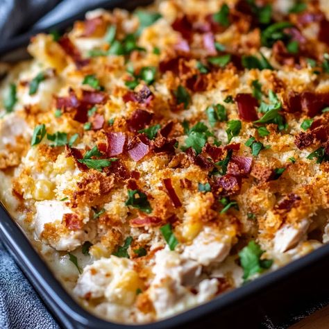 Crack Chicken Casserole Recipe - Chicken Recipes With Cream Cheese, Cheesecake Fruit Salad, Easy Mexican Casserole, Mexican Casserole Recipe, Chicken Casserole Recipe, French Toast Casserole Recipes, Mexican Casserole, Indulgent Food, Bacon Ranch