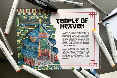 Temple Of Heaven Drawing, Architectural Plates Hoa, Architecture Plates Layout, Portfolio Design Ideas Student Projects, Architecture Plates, Temple Of Heaven Beijing, Architecture Journal, Architecture Design Presentation, Architecture Drawing Presentation