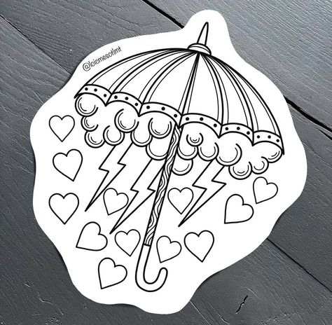 Umbrella Tattoo Design, Traditional Umbrella Tattoo, Aggrogoth Tattoo, Traditional Umbrella, Traditional Tattoo Outline, Traditional Tattoo Stencils, Umbrella Tattoo, Cozy Cuddles, Traditional Tattoo Sleeve