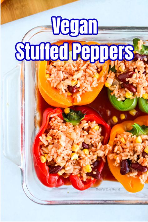 These easy vegan stuffed peppers are the perfect meal to add to your “Meatless Monday” rotation. Light and filling, you won’t even miss the meat and cheese in these tasty Italian-style stuffed bell peppers. #dinner #maindish #stuffedpeppers #veganstuffedpeppers #meatlessmonday #meatlesspeppers #recipe #numstheword #stuffedbellpeppers #veganstuffedbellpeppers Vegan Stuffed Bell Peppers, Italian Stuffed Peppers, Vegan Stuffed Peppers, Stuffed Peppers With Rice, Vegetarian Stuffed Peppers, Bell Pepper Recipes, Vegan Italian, Healthy Ingredients, Peppers Recipes