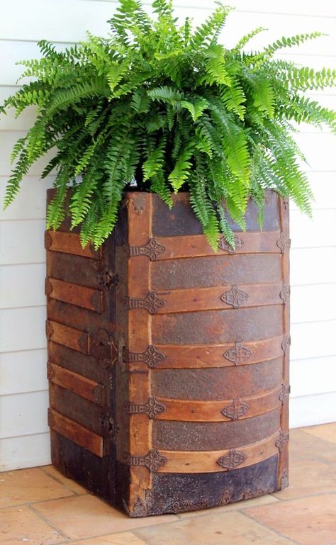 Antique Trunks Decor Living Rooms, Trunk Display Ideas, Decorating With Antique Trunks, Repurposed Trunk Ideas, Decorating With Trunks, Antique Trunk Decor, Antique Trunk Makeover, Trunk Redo, Trunk Restoration