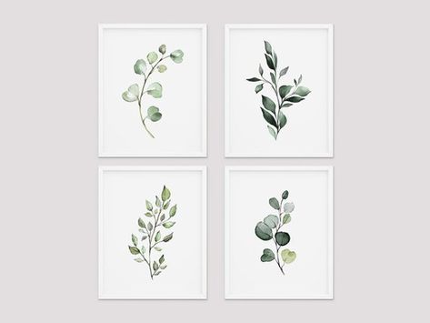 Botanical Print Set, Botanical Wall Art, Leaf Art Set, Botanical Illustration, Printable Greenery Ar Eucalyptus Print, Picture Wall Bedroom, Lavender Print, Plant Prints, Bel Art, Illustration Botanique, Botanical Print Set, Watercolor Printable, Plant Lover Gift