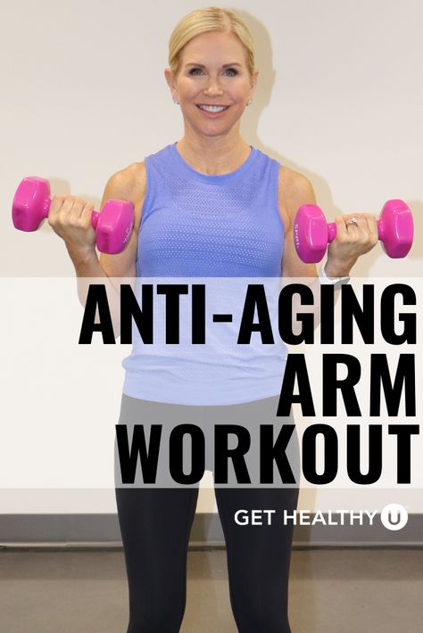 With no push-ups or planks, this anti-aging arm workout lifts and strengthens to get rid of flabby arms and build muscle! Best Arm Workout For Women Weights, 3 Best Arm Exercises, How To Get Rid Of Flabby Arms, Arm Workouts For Flabby Arms, Get Rid Of Flabby Arms Fast, How To Firm Up Flabby Arms, Upper Arm Exercises For Women Over 50, How To Get Rid Of Bat Wings Flabby Arms, Best Exercise For Flabby Arms Bat Wings