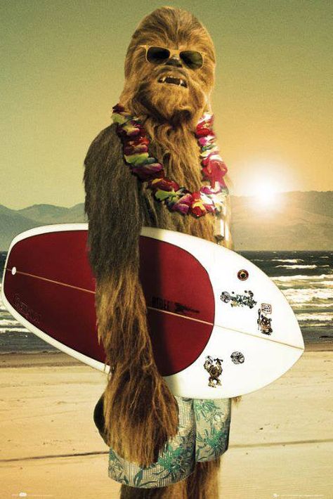 Choubaka à la mer! #starwars #choubaka #seasexandchoubaka... Star Wars Wookie, Decoracion Star Wars, Deco Surf, Chewie Star Wars, Star Wars Meme, Movie Art Print, Star Wars Character, Star Wars Quotes, Star Wars Tattoo