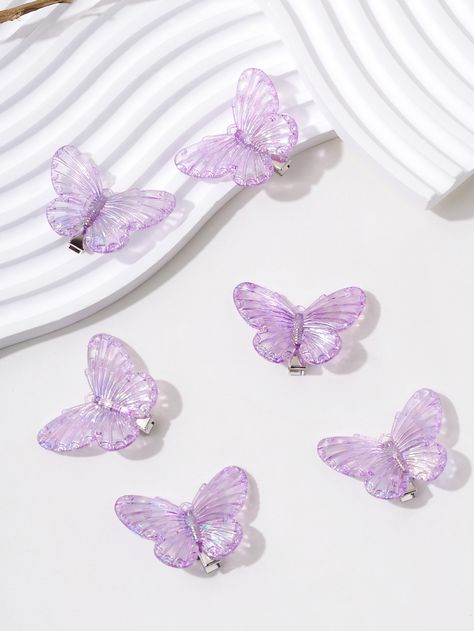 Butterfly Hair Accessories, Light Purple Hair, Fairy Photoshoot, Purple Accessories, Butterfly Decor, Purple Collar, Lavender Hair, Butterfly Hair Clip, Butterfly Clips