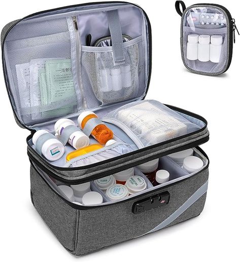 Medicine storage bag, pill bottle organizer Travel Medicine Bag, Pill Bottle Organizer, Bottle Organizer, Minimalist Packing, Medication Storage, Pill Bottle, Medicine Storage, Medical Bag, Medicine Boxes